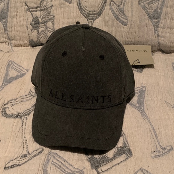 All Saints Other - All Saints Black Embroidered Logo Cap
